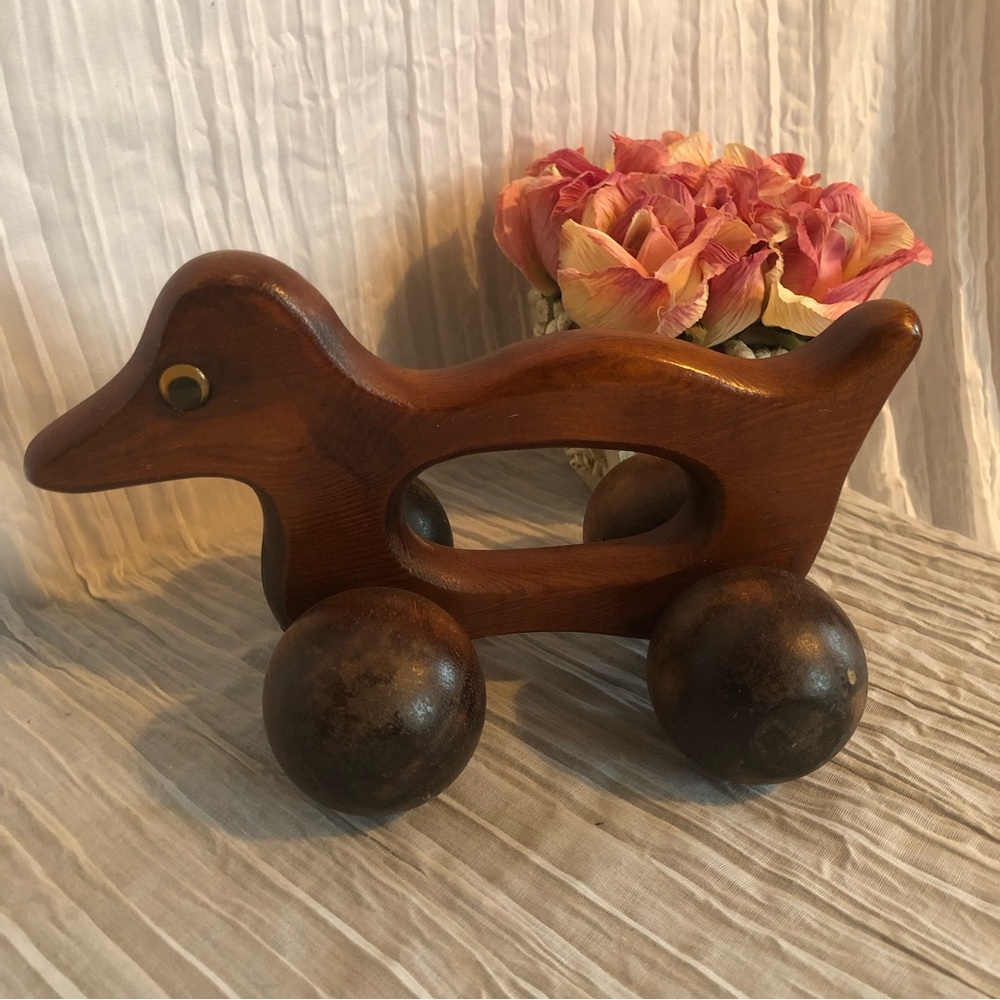 Vintage BACK NECK SHOULDER MASSAGER or vtg TOY cute duck on wheels rollers